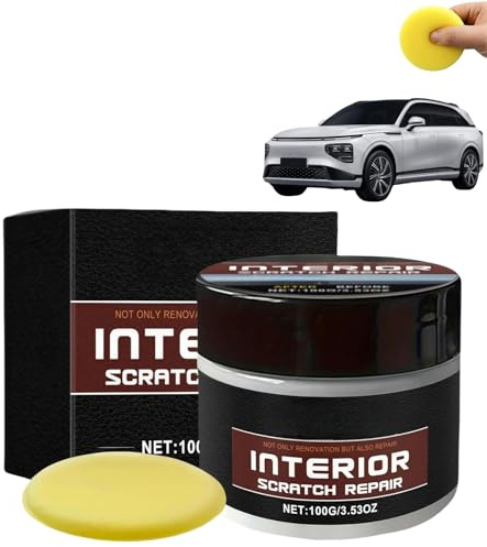 Dashboard Restorer for Car Interior,Portable Scratch Repair Wax for Vehicle Parts,Remover for Minor Scratch Repair Kit With 1 Sponge,Scratch Remover,Car Cleaning Interior,Safe for All Vehicles