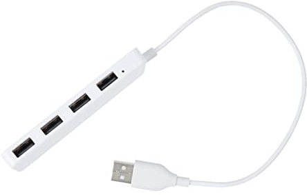 NUOBESTY Hub Adaptateur Plug and Play Blanc en Plastique Extendeur USB 2.0 à 4 Ports Support Hot Plug Compatible Chargeur Ordinateur Portable et Pc pour Chargeur USB Mur et Voiture