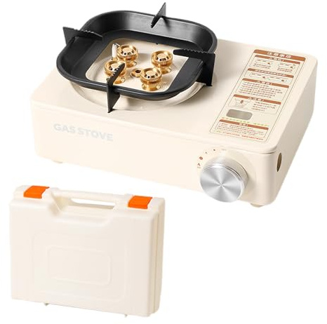 Hornillo de Senderismo | Estufas de Camping con Maletín de Transporte para Cocinar - 6000W Alta Potencia Utensilio de Cocina Portátil para Montañismo Senderismo Autocaravana