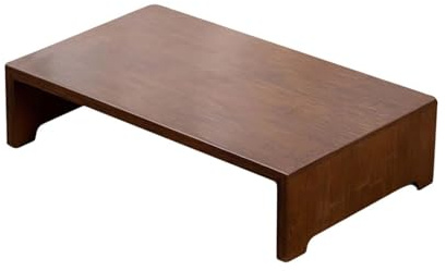 FJMQHU Panchetto Basso in Legno Poggiapiedi Comodo Multifunzionale Design Minimalista Adatto a Soggiorno, Marrone Scuro