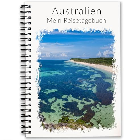 Calmondo Reisetagebuch Australien Notizbuch | interaktives Tagebuch Reiseplaner Travel Book | individuelles Reise-Geschenk für Work & Travel Auslandssemester uvm | Ringbuch DIN A5 für 3 Wochen