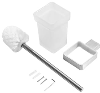 Anneome Cepillo de Baño de Acero Inoxidable para Pared Portaescobillas Espacio y Diseño en Cromo Adecuado para Hotel u Oficina