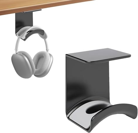 SoeUyd Hörlurshållare, hörlurshållare bord, hörlurshållare väggfäste med stark tejp, hörlurshållare headset stativ för de flesta spelhörlurar (B)