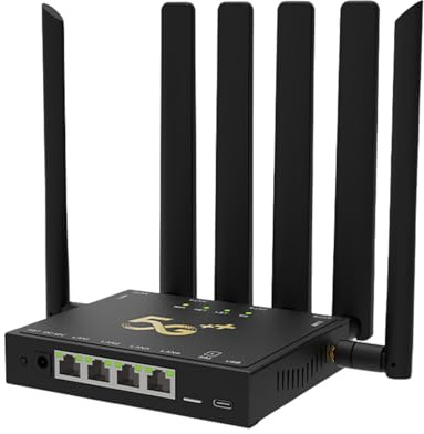 VBESTLIFE Router 5G con WiFi 6 e Slot per Scheda SIM, 6 Antenne Ad Alto Guadagno Router Wireless Gigabit Dual Band, Larghezza di Banda 600 Mbps per Ufficio Domestico e Streaming 4K