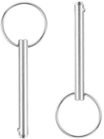 QUARKZMAN 2 Stück Steckbolzen mit Kugelsicherung, 7.15mmx59mm Schnellspannstifte 316 Edelstahl Marinezubehör Für Marinebergsitze Schiffseinrichtung Schiffbau Silber