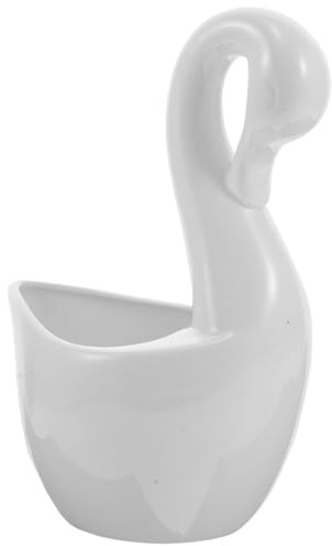 CIYODO Organizer Posate in Ceramica Bianca Forma di Porta Cucchiai e Forchette Multifunzione per Cucina e Tavolo Supporto Elegante per Posate da Banco
