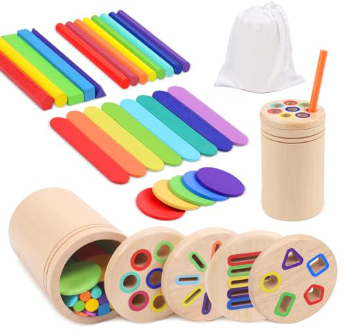 4 in 1 Montessori Spielzeug ab 1 2 Jahr, Spielzeug ab 2 Jahre, Geschenk | Holzspielzeug , Kinderspielzeug , Motorikspielzeug , Sortierspiel Steckspiel ab 1 Jahr , Geschenk Mädchen Jungen