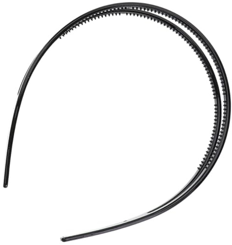 Schwarzes Zweilagiges Kunststoff Haarband mit Zähnen für Damen und Mädchen | Rutschfest, für Täglichen Gebrauch, Leicht Mitzunehmen, Schlichtes Design