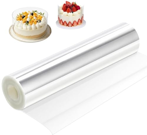 Tortenrandfolie 30 cm Hoch x 10 M, Tortenfolie Transparent Acetat Folie, Acetatfolie für Torten Folienrand Stabil, Wiederverwendbar Tortenring Plastik für Kuchen Mousse Kuchen Dessertringe