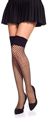 Romartex Large Mesh Fishnet Socks Overknee Over the Knee High Socks, black