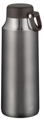 alfi CITY TEA BOTTLE 900ml, cool grey, Edelstahl-Thermoflasche mit Trageschlaufe, robuste Thermoflasche auslaufsicher, Teeflasche, große Öffnung, hält 12 Stunden warm, absolut dicht, spülmaschinenfest