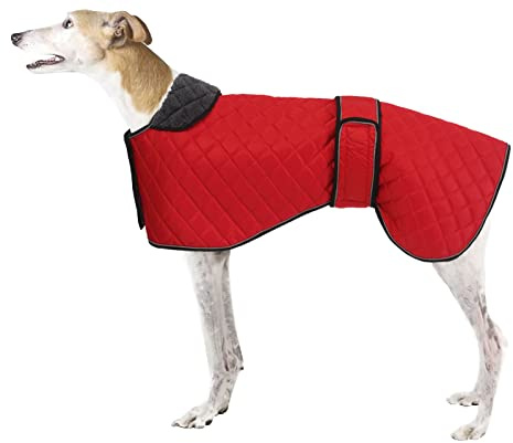 babepet Wasserfester, regenfester Hundemantel, Winterjacke mit warmem Fleece-Futter, Outdoor-Hundebekleidung mit verstellbaren Bändern für mittelgroße oder große Hunde, Rot, Größe XXL