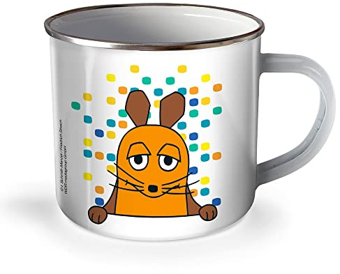Trötsch Die Maus Emaille Becher Tasse Bunt: Kaffeetasse Teetasse Geschenkidee Geschenk Tasse Emaillebecher