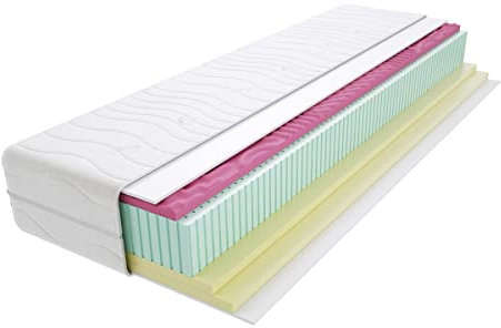 Godre Valdo 7-Zonen Latexkern-Matratze 180x200 cm, Härtegrad H2 & H3 - weich & mittelhart, mit gestepptem Bezug - Matratze, Kaltschaummatratze, Klimafaser -24 cm Höhe, Hypoallergen