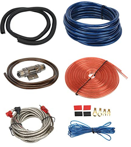 Câble de caisson de basses 6GA, kit d'installation d'amplificateur de puissance universel anti-usure à effets vocaux vifs ignifuges pour voiture