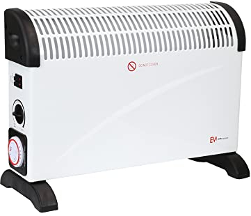 EMtronics 2000W Portable Electric Convector Heater Radiator with 3 Adjustable Heat Settings, 24 Hour Timer and Over Heat/Tip Over Cut-Out Function - White