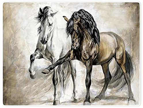 Violetpos 125 x 200 cm Flanell Decke Weich Fleecedecke Kuscheldecken SanftBettüberwurf Jahrgang Pferd Malerei