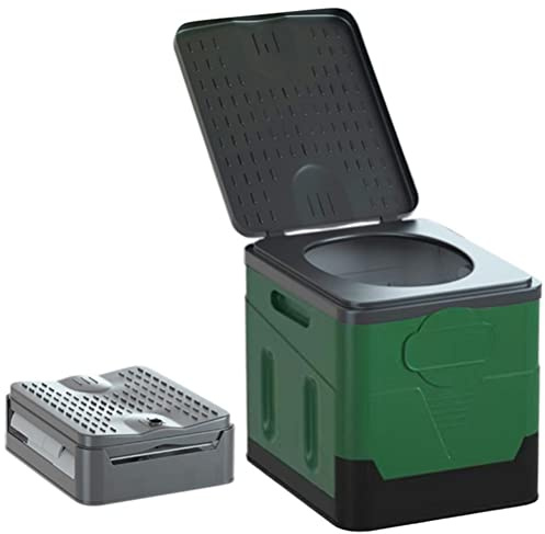 KKPLZZ Toilettes Portables légères, Toilettes d'extérieur pour Camping-Car, Voyage en Plein air, Toilettes d'urgence et Pot Portable pour Adultes supporte jusqu'à 150 kg
