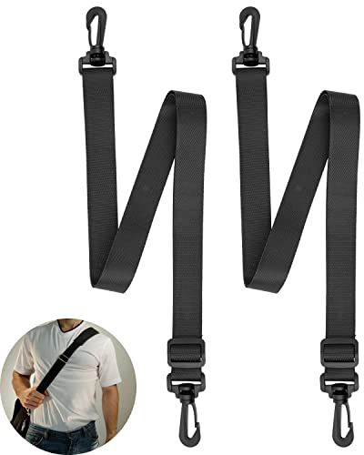 Tracolla universale, 2 pezzi, cinghia stretta con larghezza di 25 mm, lunghezza regolabile tra 75 e 135 cm, in nero, cinghia di trasporto con fibbia e gancio in plastica dura, tracolla di ricambio