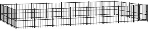 vidaXL Hundgård för utomhusbruk stål 30,11 m², hundgård, valphage, hundinhägnad, hundgårdar, valphagar, hundinhägnader, hundbur, hundburar