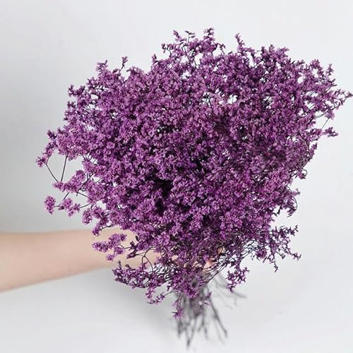 40 cm/ca. 80 g echter, natürlicher, trocken konservierter Kristallgras-Blumenstrauß, Blumenarrangement für Immer Vergissmeinnicht für Vase, Heimdekoration-B, 80 g