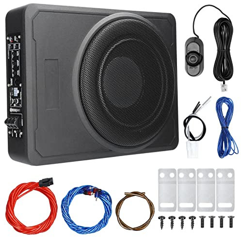 Jemora Subwoofer para Coche de 10 Pulgadas y 600 W, Amplificador de Potencia bajo el Asiento de Graves Puros de Alta Potencia, Altavoz de 12 V para Coche, camión, Caravana