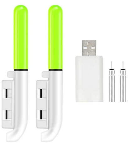 Lot de bâtons Lumineux LED de Nuit pour Canne à pêche - 6,3 cm - Étanche - avec Alarme de Morsure - pour pêche de Nuit