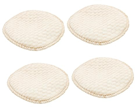 ORFOFE 4stücke Baumwolle Stilleinlage Saugfähige Brustmatte Milcheinlage Brust Pad Waschbar Stillpads