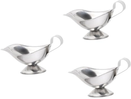 Garneck 3pcs Ergonomic Handle Salad Dressing Serving Spout Gravy Boat Jug Sauce Pitchers for Easy Serving