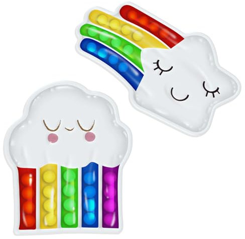 Aragallant 2 pcs Antistress per Bambini, Giocattolo Sensoriale, Antistress Giocattolo per ADHD e Autismo, Regalo per Bambini 6-12 (Arcobaleno)