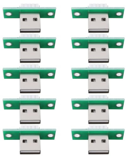YINETTECH 10pcs Connecteurs USB 2.0 Type A Mâles à Montage sur Panneau Conception Réversible Type à Souder 480 Mbps pour Appareils Mobiles Ordinateurs Portables Périphériques