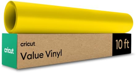 Cricut Selbstklebendes Vinylfolie Plotter - Plotterfolie Vinyl Permanent Rolle, Selbstklebende Folie (30.5x3m cm, Gelb)