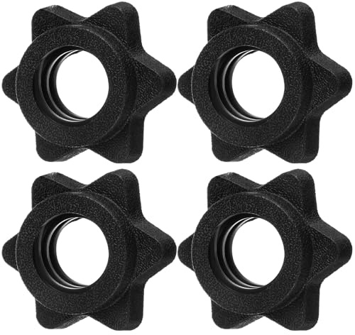 4PCS Barbell Collars 25mm Dumbbell Collar Clamps Hex Nut Barbell Clips for Dumbbells, Spinlock Weight Bar Clamps for 25mm Standard Barbells Bars Sports Weight Lifting Fitness for Bars at Home or Gym