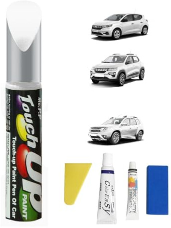 Treesiche Ausbesserungsfarbe für Dacia und Renault, Lackstift Auto, Autokratzer Reparaturmittel Autolack Reparatur für Autos Reparaturwerkzeug, Arktis-Weiß（369）