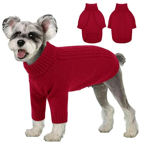 KONVINIT Hundepulli für mittelgroße Hunde Warmes Strickmaterial Langer Ärmel Bequemer Winterpullover für Hunde