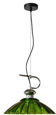 EKSED 30cm Vintage Glas Pendelleuchte mit E27 Fassung, Höhenverstellbare Hängelampe, Ideal für Wohnzimmer, Schlafzimmer, Küche (Grün)