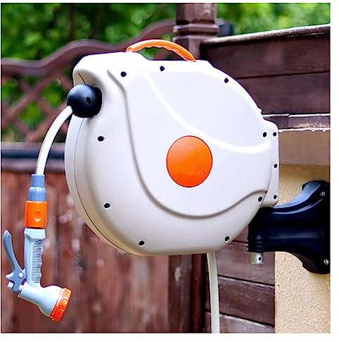MYXJX avvolgitubo, Avvolgitubo Retrattile 30+2M/100+6Ft a Parete, avvolgitubo Automatico con spruzzo 7 in 1