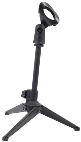 LOLIPPYY Soporte de Micrófono Ajustable con Trípode Antideslizante para Mesa Compatible Mayoría de Micrófonos para Conferencias y Grabaciones
