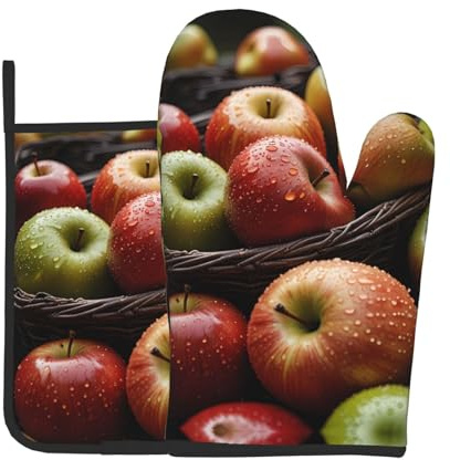 WZYCWB A Basket Fruits Lot de 2 maniques et maniques à motifs pour four, micro-ondes, grill, cuiseur vapeur