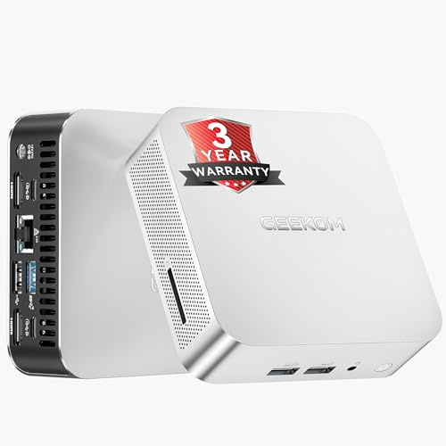 Geekom A7 mini pc-2026 Best Business mini computer,with AMD Ryzen 5 7545U(Up to 4.9GHz) DDR5 16GB RAM & 500GB SSD,Quad Display| USB4| Dual HDMI| WIFI 6E| BT5.2 for Editing,Business,School