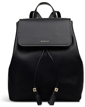 RADLEY London Noble Alley Women's Leather Small Flapover Backpack, Black