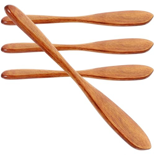 Veemoon 4 Pièces Couteau à Beurre Bois Spatule à Beurre Confiture Ustensiles De Cuisine Polyvalents Pour Étaler Confiture Crème