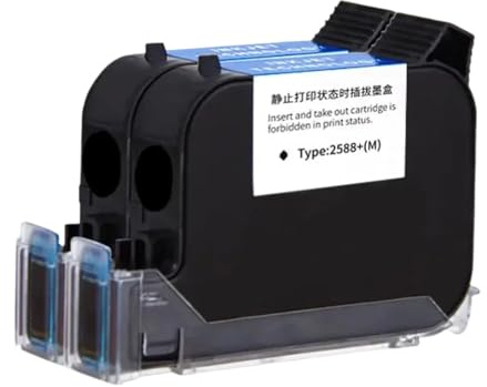 HJXcTRH Cartouche d'encre 2588 2588 + 2588 + M 12.7mm, à Base de solvant écologique, séchage Rapide, colorée, Compatible avec imprimante à Jet d'encre Portable(1 Blue cartridges)