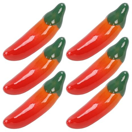GRADENEVE Set de 6 Repose-Baguettes en Céramique Rouge Forme Piment Surface Lisse pour Décoration de Table Élégante et Maintien des Baguettes Plusieurs Styles