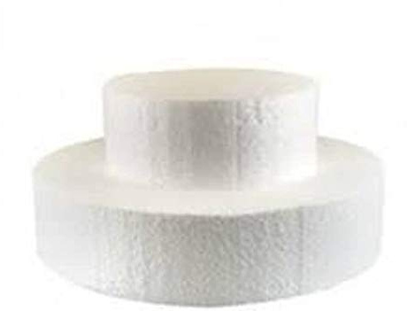 Casa dolce casa - Kit n°8 - Set da 2 Basi di Polistirolo Tondo Altezza 7,5 cm (15x7,5 cm - 20x7,5 cm)