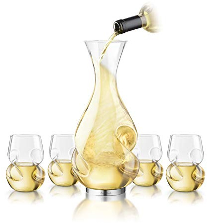 Final Touch Conundrum White Wine Drinking Set Conundrum Decanter Weinbelüfter und Dekanter 750ml White Conundrum Weißweingläser Wine Glasses 266ml - Exklusives Geschenkset