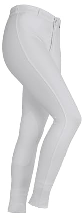 Shires Maids barnsadel Hugger Jodhpurs - vit: 7-8