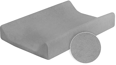 Drap pour matelas à langer avec bords surélevés en tissu éponge 70x50 cm (gris)