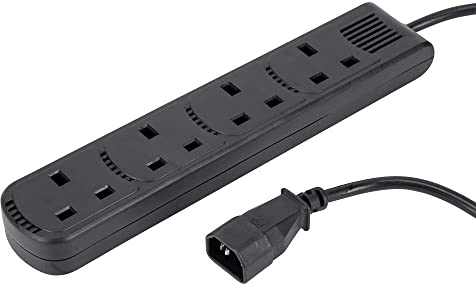 Computer Spares 1m IEC C14 Plug to 4 Gang Mains Power UK Socket