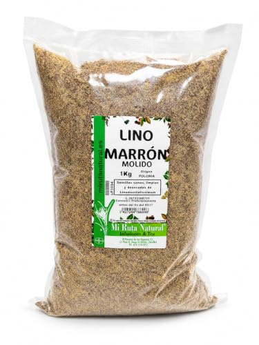 Semillas de Lino Marrón MOLIDO 1000 gr/linaza MOLIDA 1 Kg - Marca El Paraíso de las Especias